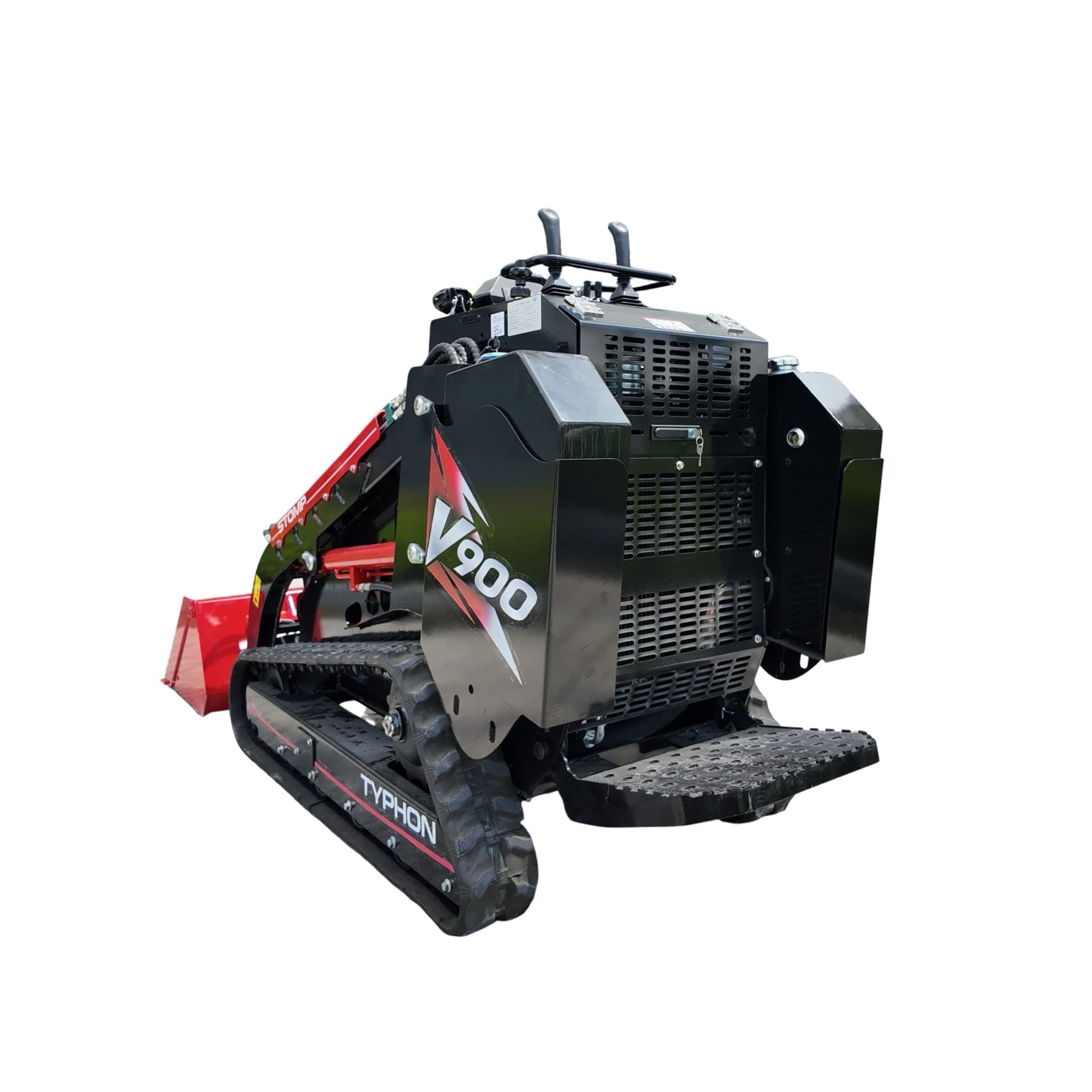 TYPHON STOMP V900 compact track loader in flame red