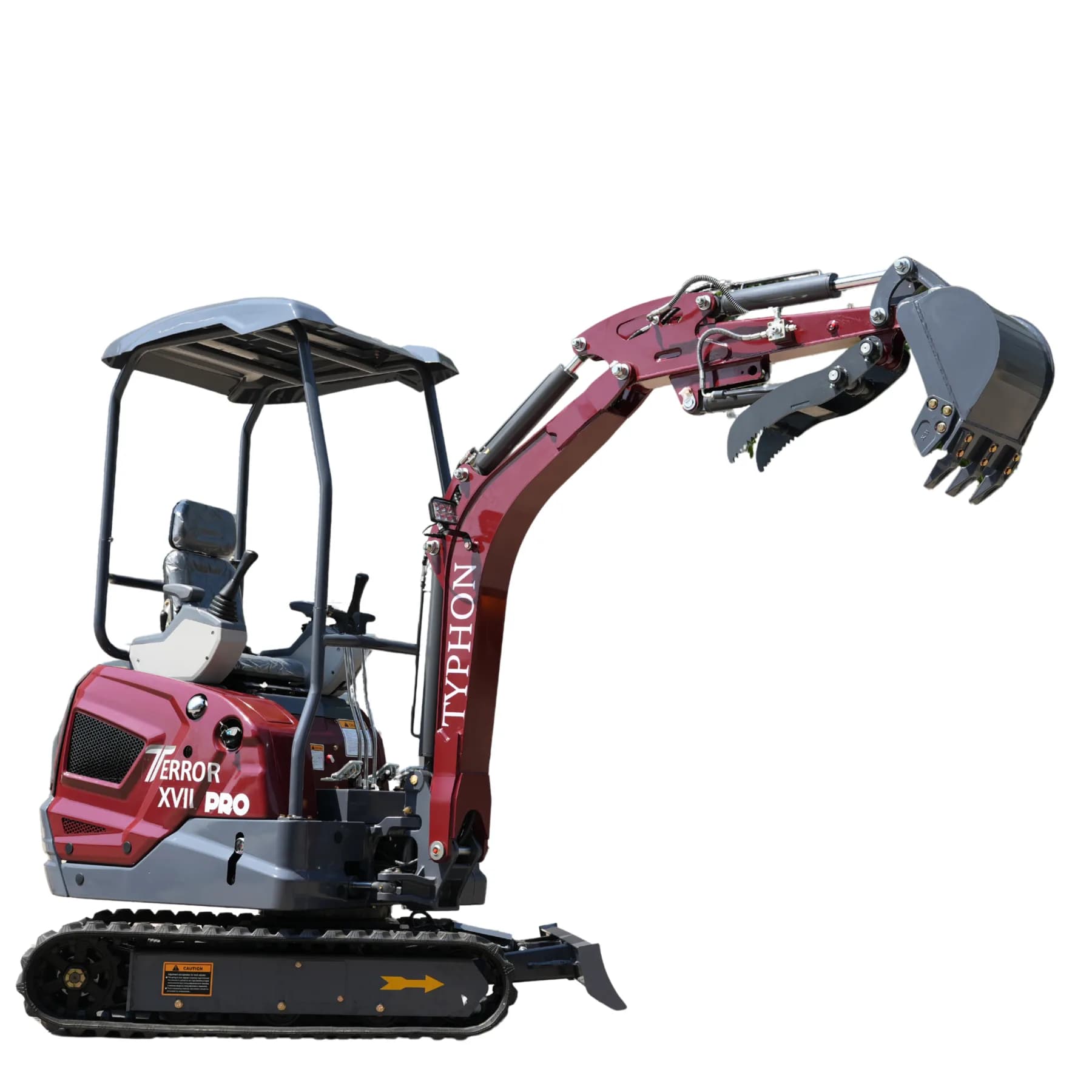 TYPHON TERROR XVII PRO 3800 lbs Mini Excavator Kubota Diesel, Hydraulic Thumb, Dozer Blade & Boom Swing View 3
