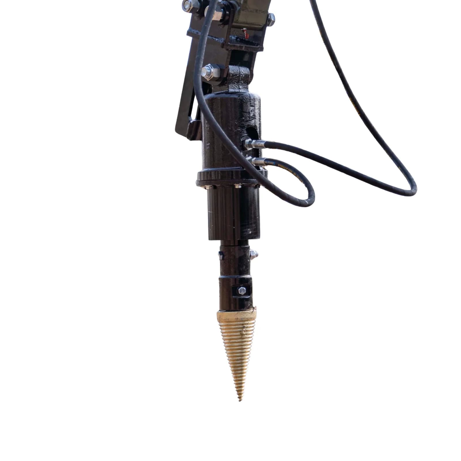 Mini Excavator Hydraulic Wood Splitter Drill Attachment 150mm TYPHON Compatible View 3