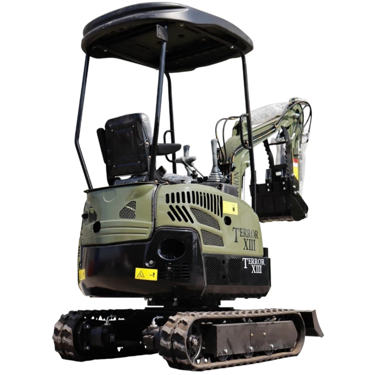 TYPHON TERROR XIII Mini Excavator – 1.3 Ton Trench Digger with Canopy, Hydraulic Thumb Clip, 13.5hp B&S Engine USA View 4