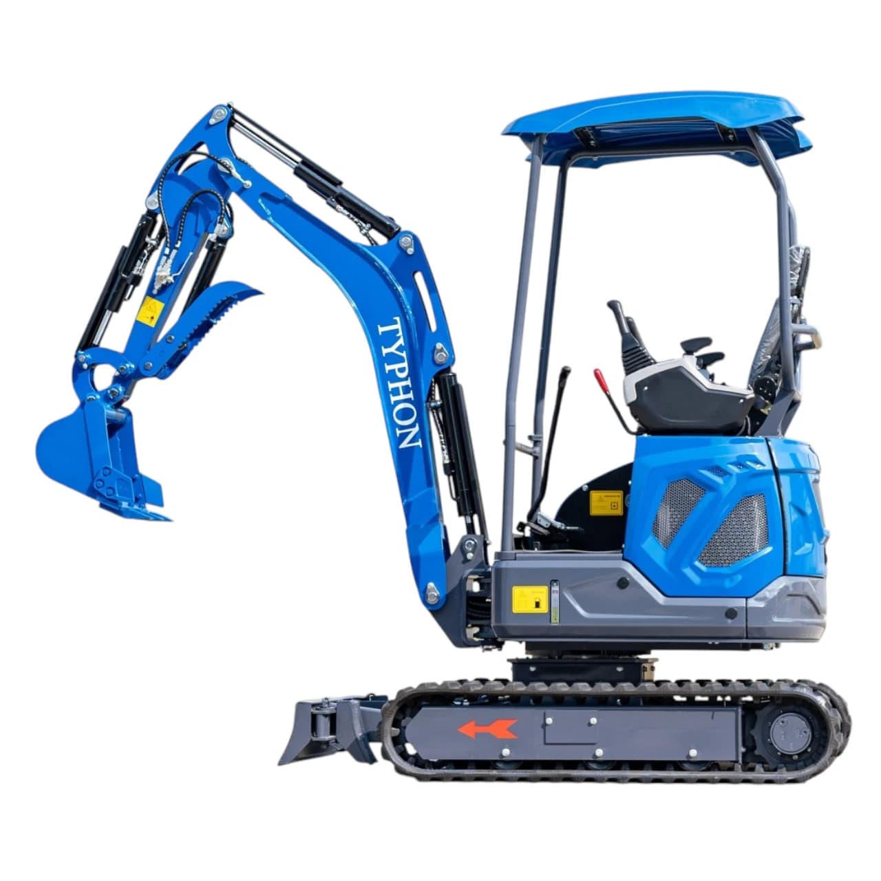 TYPHON TERROR XIX STORM Mini Excavator – 4000lbs Trench Digger with Boom Swing, Canopy, Retractable Tracks View 4