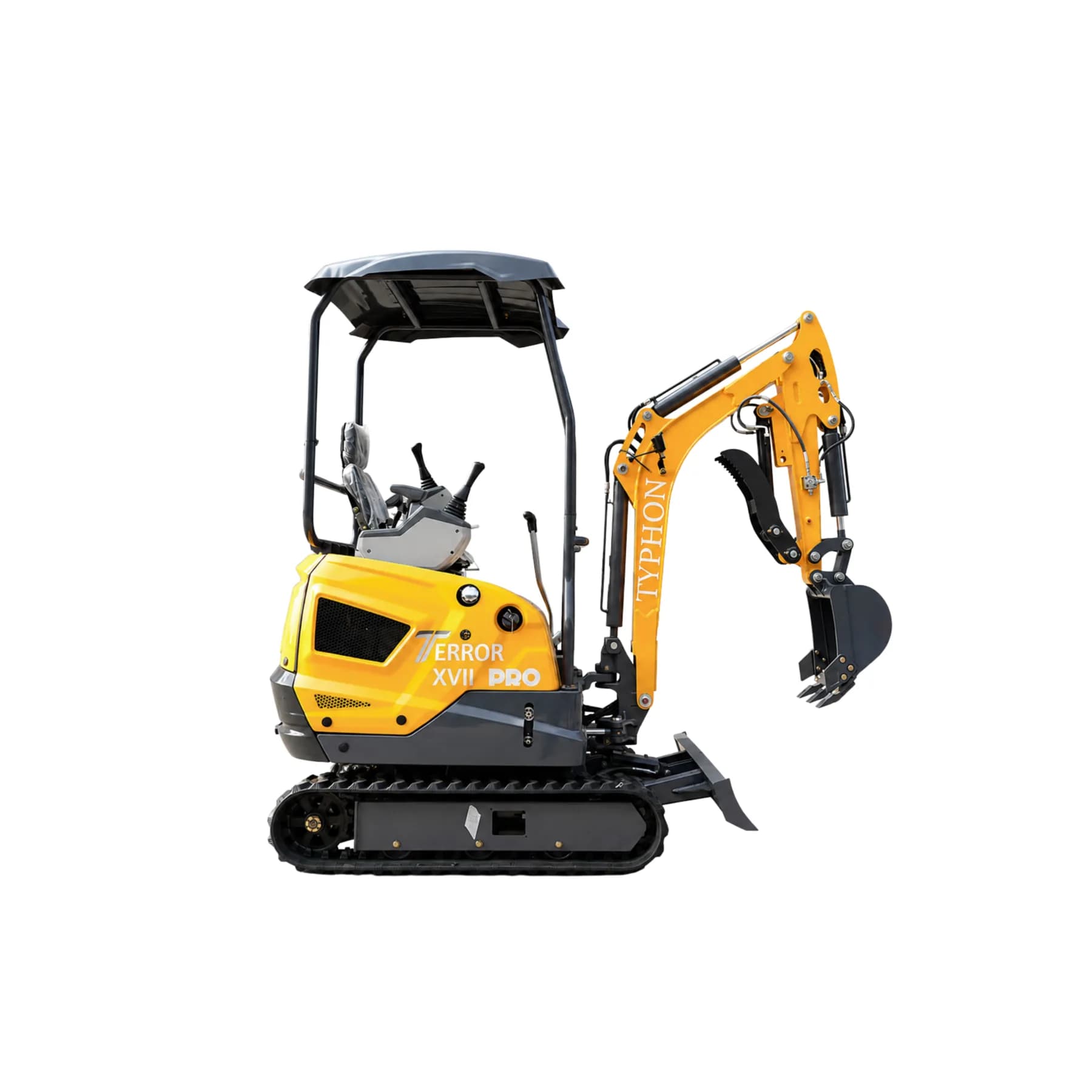 TYPHON TERROR XVII PRO 3800 lb Mini Excavator, Kubota D902 Diesel, Hydraulic Thumb, Pilot Controls, 14kN Dig Force View 4