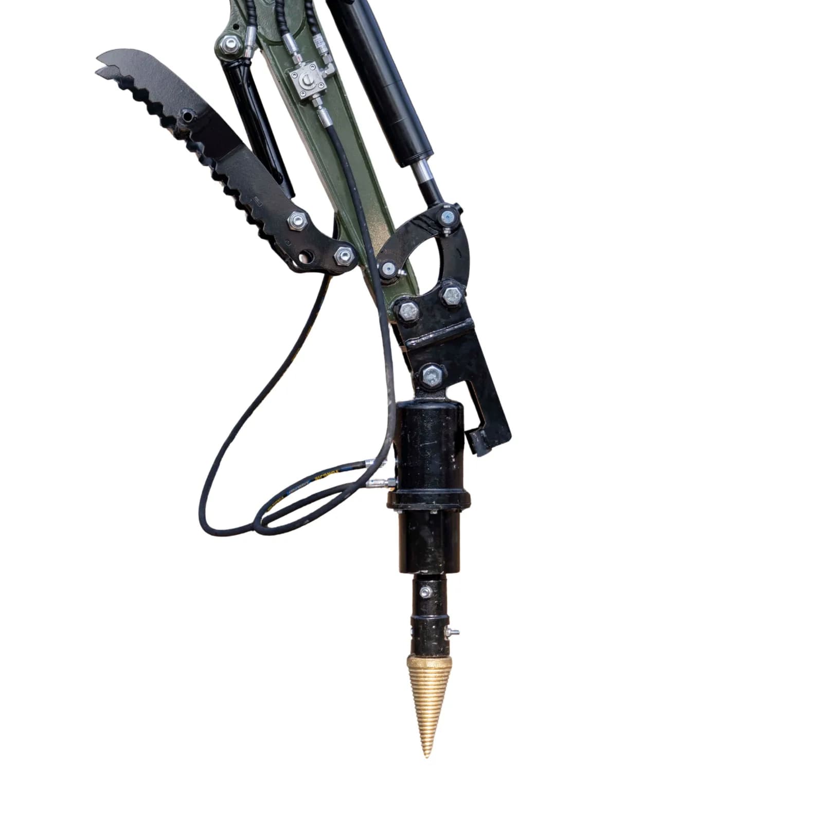 Mini Excavator Hydraulic Wood Splitter Drill Attachment 150mm TYPHON Compatible View 4