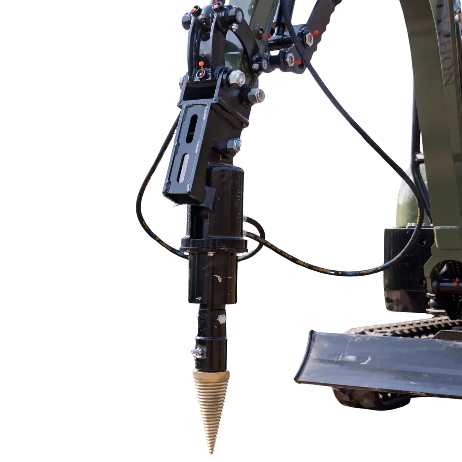 Mini Excavator Hydraulic Wood Splitter Drill Attachment 150mm TYPHON Compatible View 5