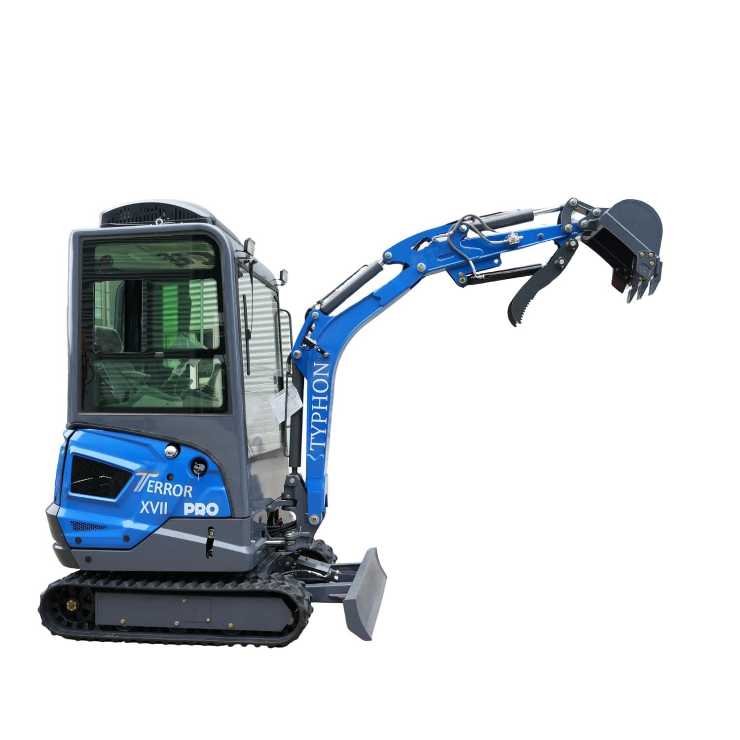 TYPHON TERROR XVII PRO Prestige Edition – Enclosed Mini Excavator with AC, Heater & Ergonomic Comfort View 1