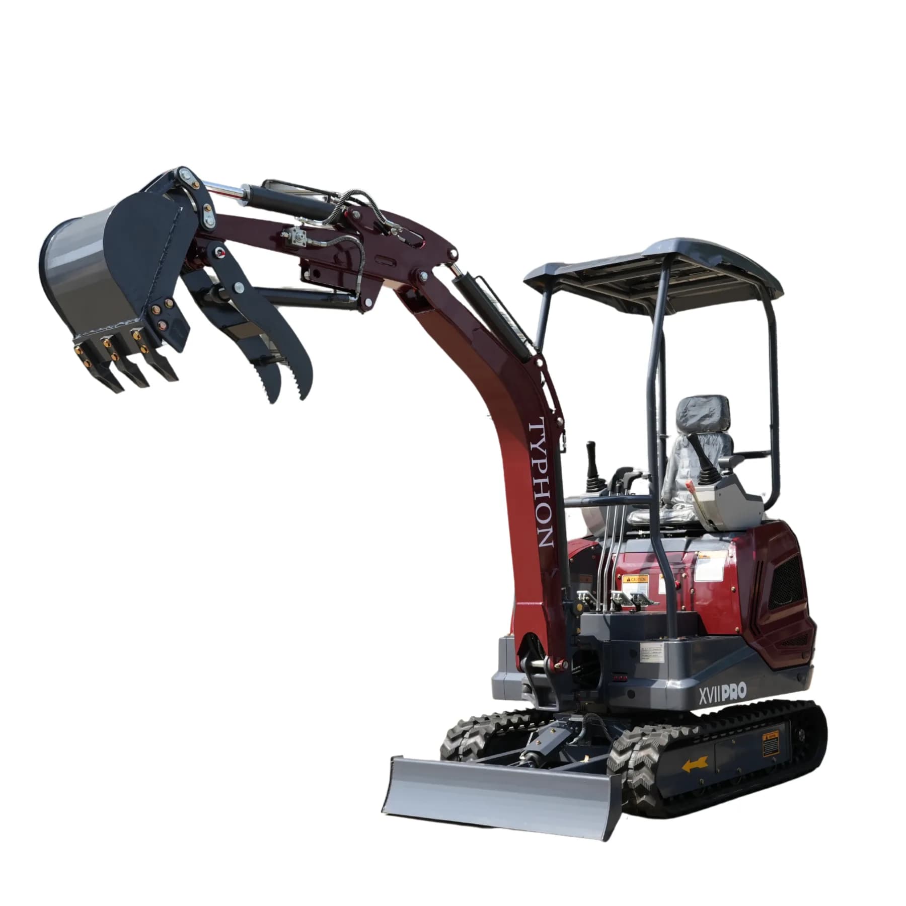 TYPHON TERROR XVII PRO 3800 lbs Mini Excavator Kubota Diesel, Hydraulic Thumb, Dozer Blade & Boom Swing View 6