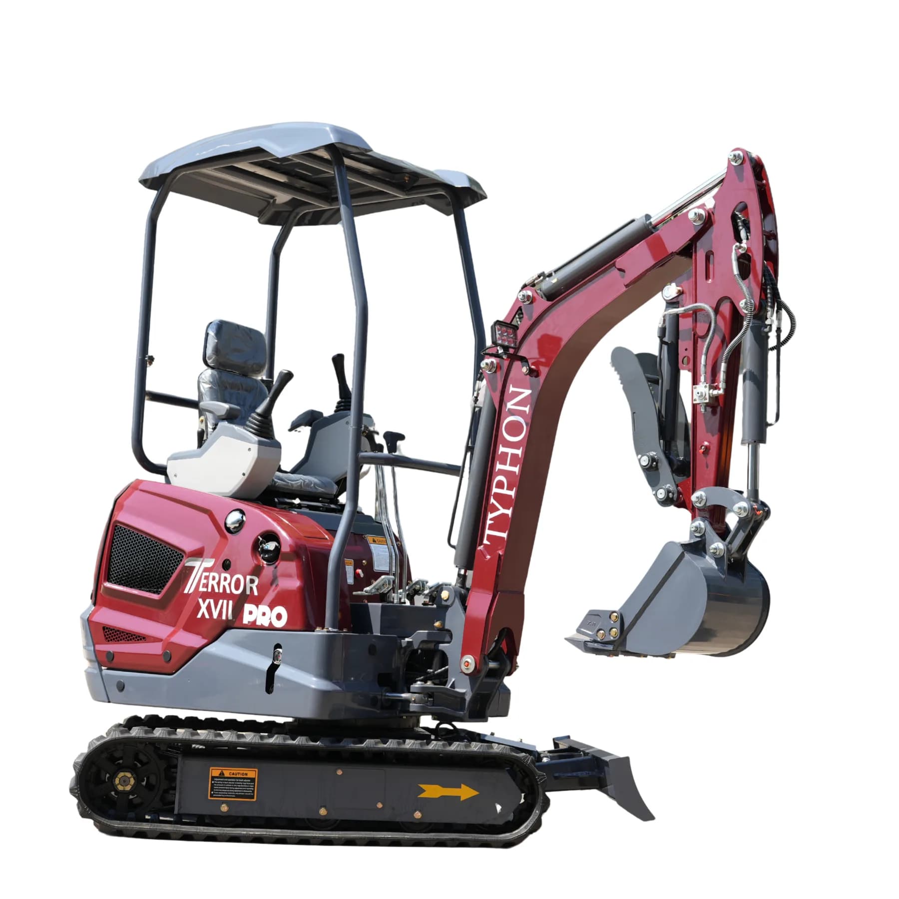 TYPHON TERROR XVII PRO 3800 lbs Mini Excavator Kubota Diesel, Hydraulic Thumb, Dozer Blade & Boom Swing View 1