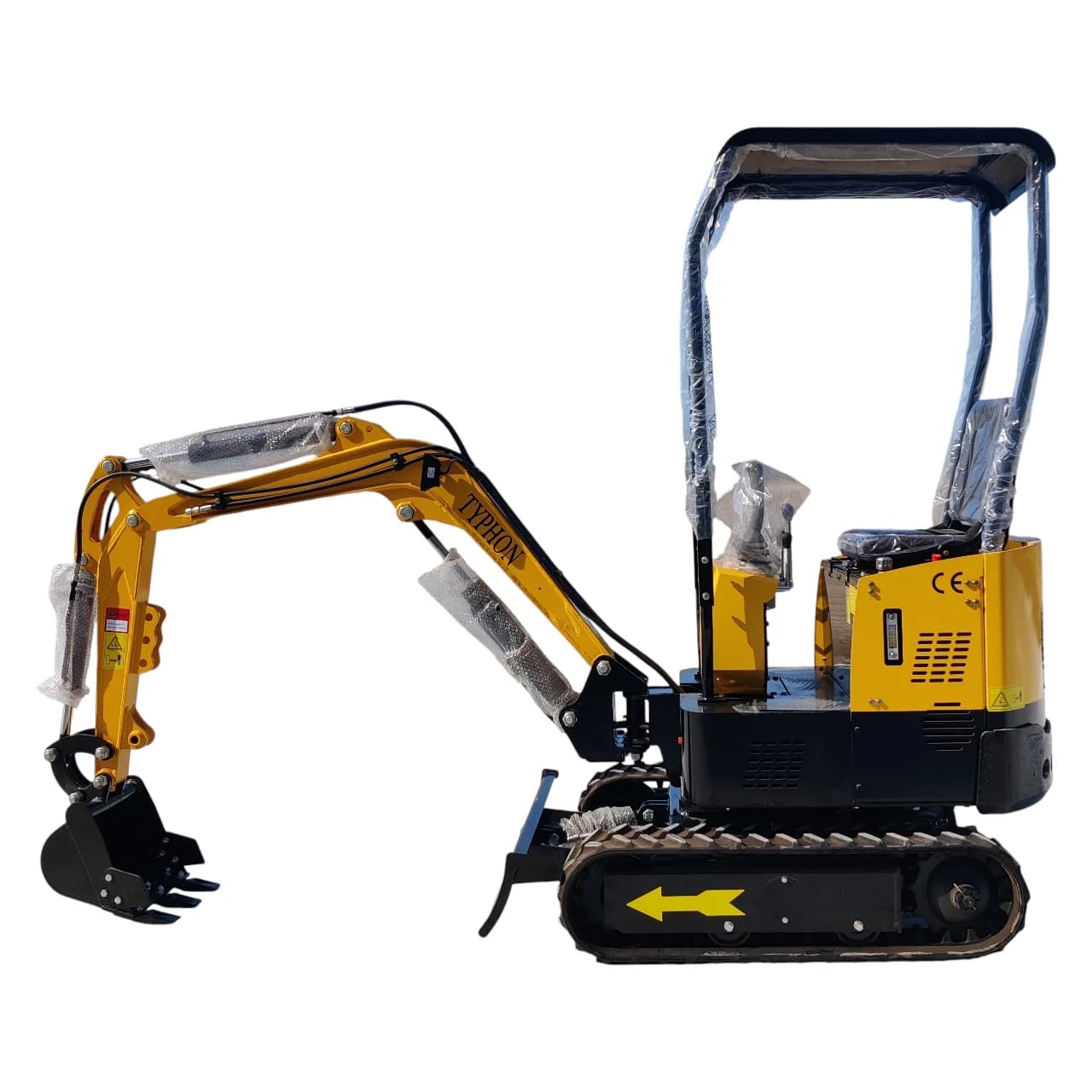 TYPHON TERROR X STORM Mini Excavator – 1 Ton Trench Digger with Canopy, Hydraulic Thumb Clip, Bucket USA View 1