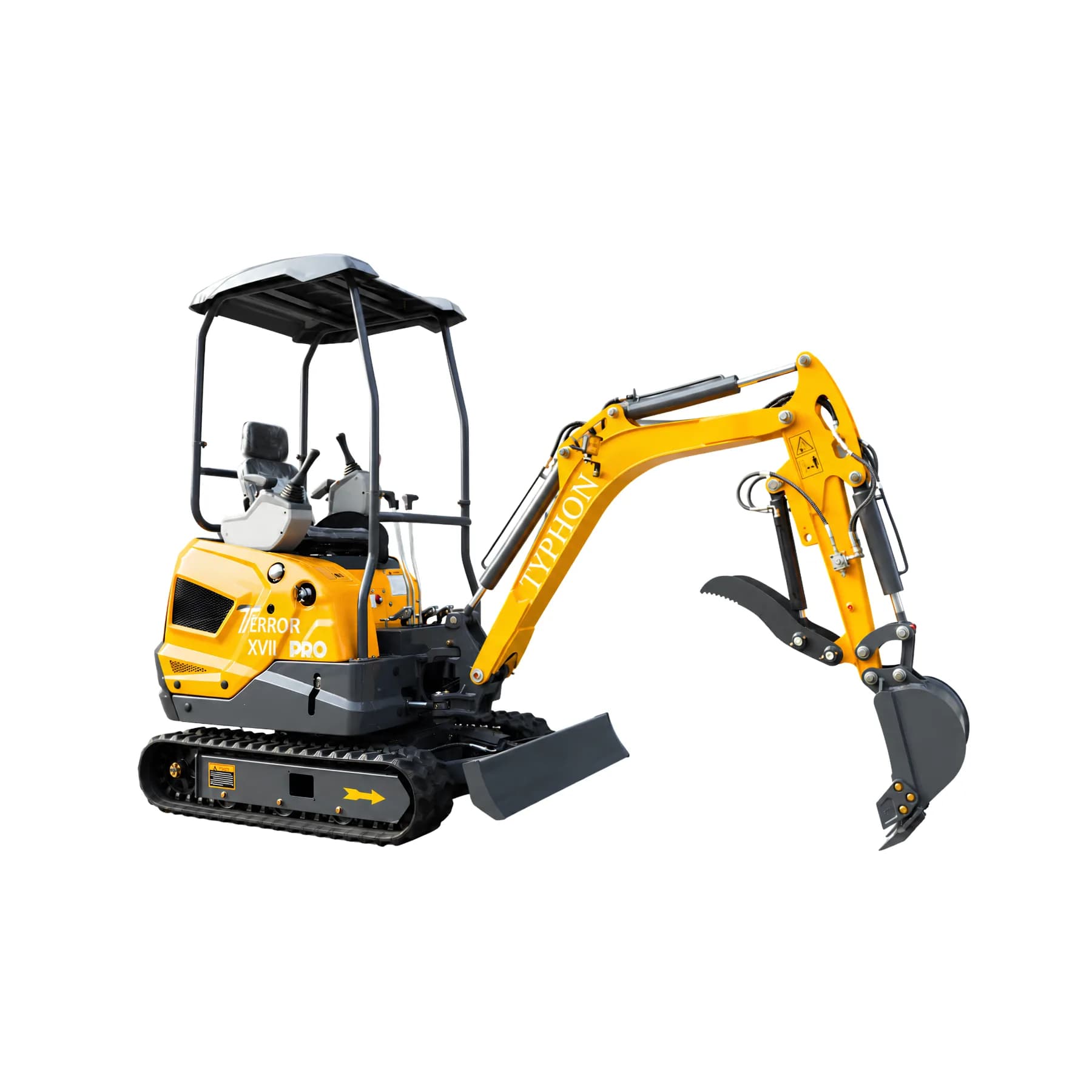 TYPHON TERROR XVII PRO 3800 lb Mini Excavator, Kubota D902 Diesel, Hydraulic Thumb, Pilot Controls, 14kN Dig Force View 1