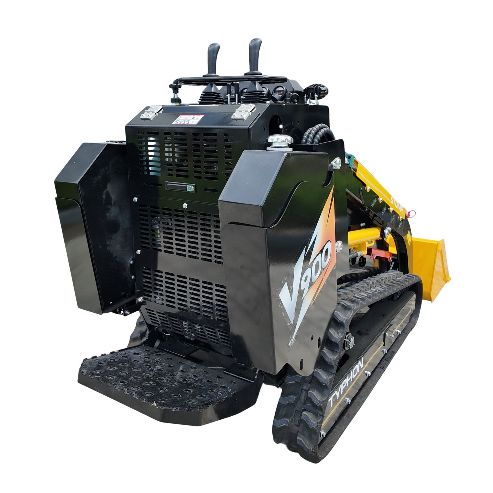Brand New TYPHON STOMP V900 1.4-Ton Compact Track Loader with 25HP Kubota Diesel Engine 1,102 lb Max Load (Cyber Yellow) - View 2